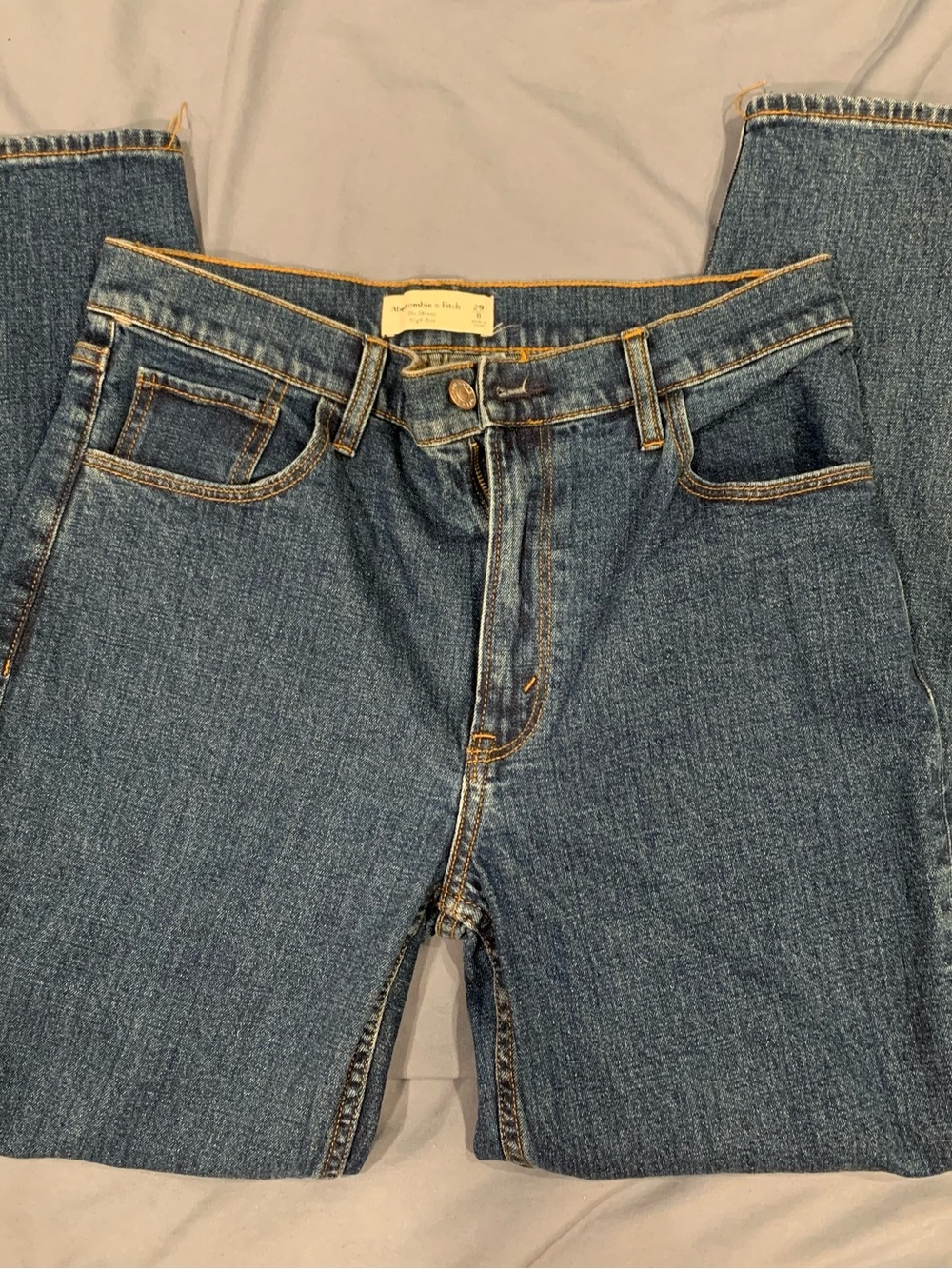 Abercrombie & Fitch Navy Blue High-Rise Skinny Jeans